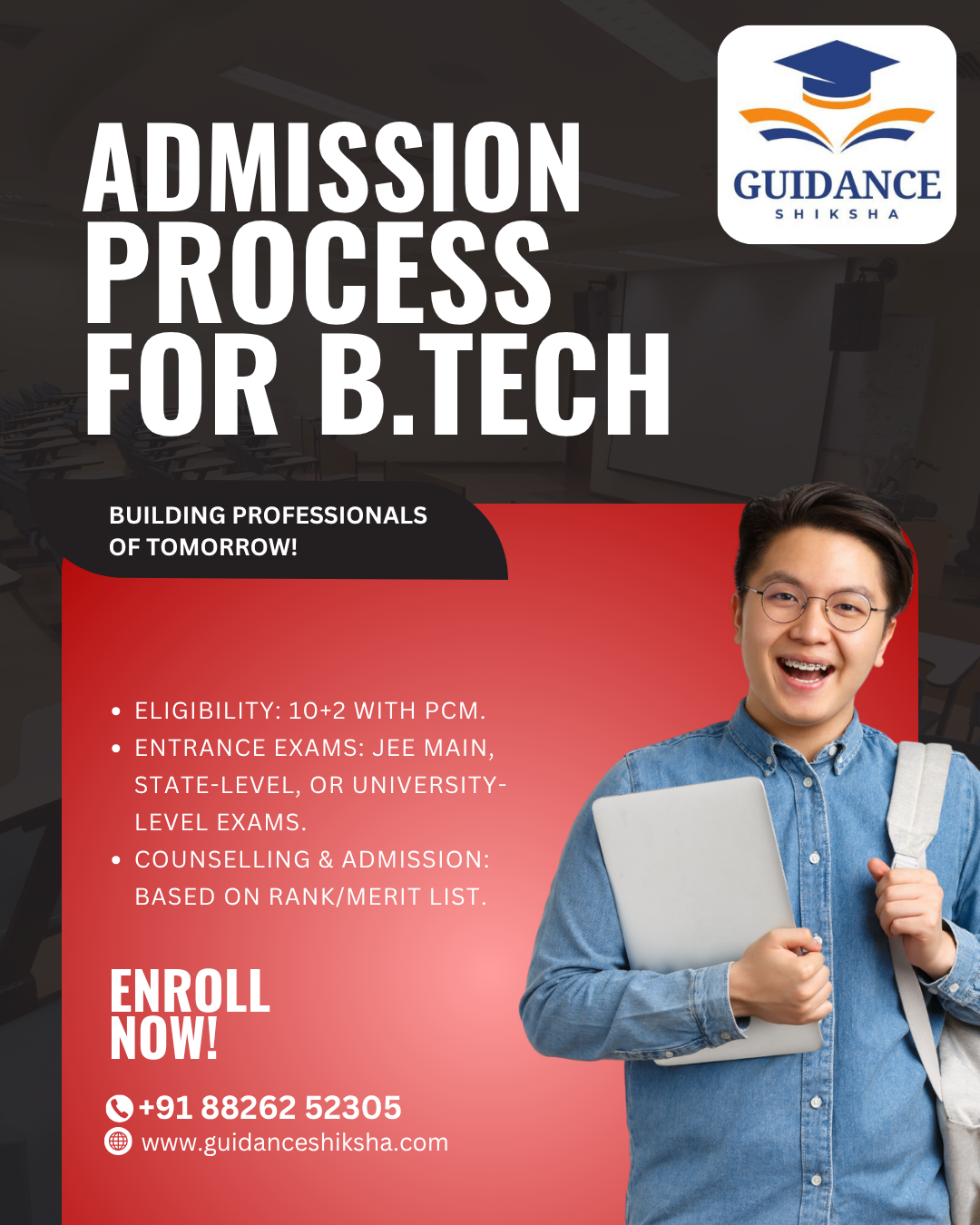 Admission process for B. Tech : Eligibility, Exams,  University/College and Fees